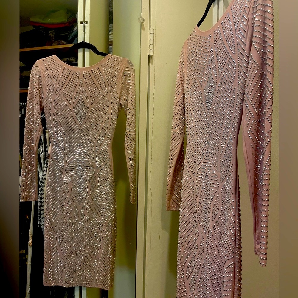 Katy Rhinestone Bodycon Mini Dress (NWT)